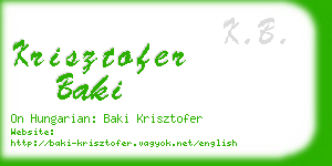 krisztofer baki business card
